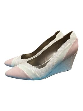 Bellini Jezebell Womens Pink Leather Snake Embossed Wedge Heel